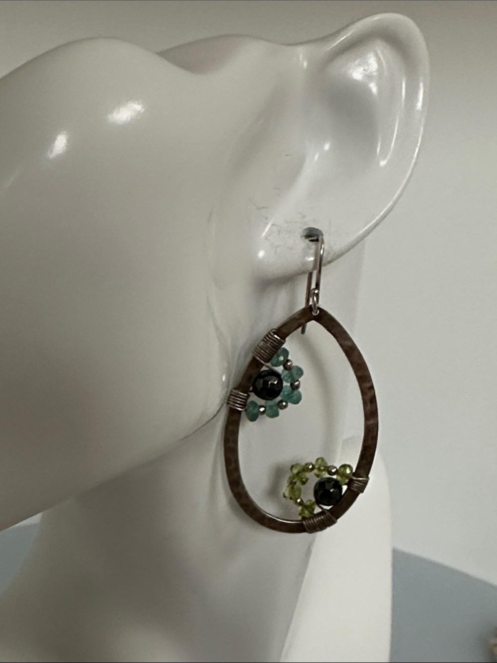 Silpada 925 sterling Silver onyx Citrine Aquamarine Gems earrings